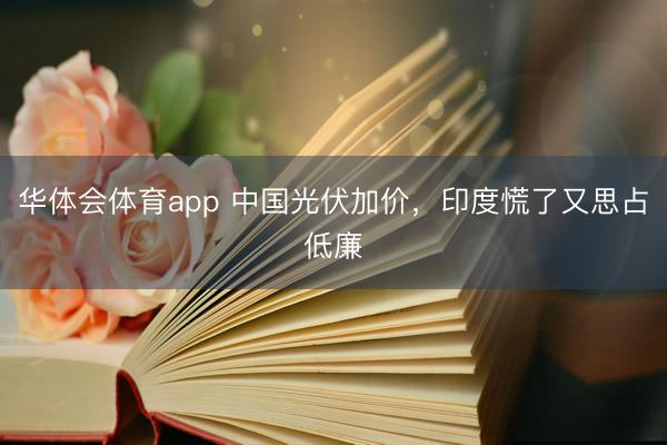 华体会体育app 中国光伏加价，印度慌了又思占低廉