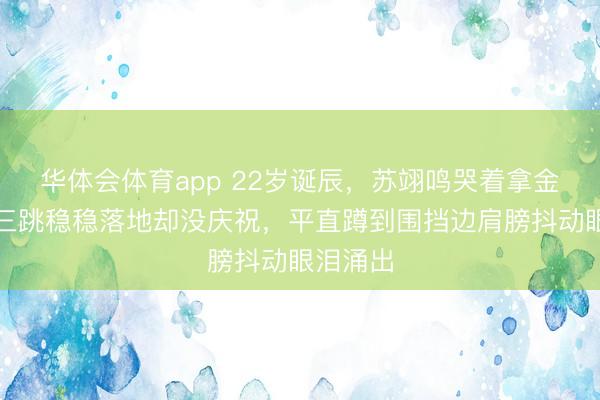 华体会体育app 22岁诞辰,苏翊鸣哭着拿金牌,第三跳稳稳落地却没庆祝,平直蹲到围挡边肩膀抖动眼泪涌出